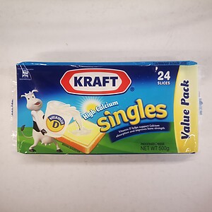 KRAFT SLICED CHEESE CHEDDAR 24S 500GM