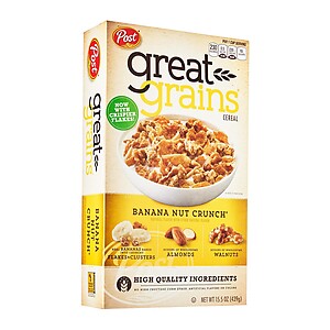 POST GREAT GAINS BANANA NUT CRUNCH CEREAL, 439GM