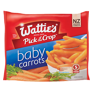 WATTIE'S FROZEN BABY CARROTS 500G