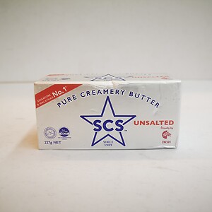 SCS BUTTER 227GM UNSALTED