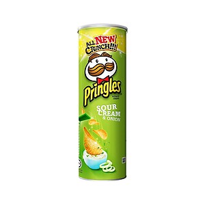 PRINGLES SOUR CREAM AND ONION POTATO CRISPS 107G