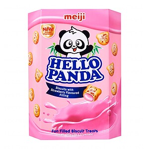 MEIJI HELLO PANDA Biscuits WITH STRAWBERRY FLAVOURED FILLING 260G