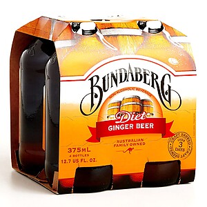 BUNDABERG DIET GINGER BEER DRINK 4X375ML