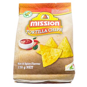 MISSION TORTILLA CHIPS HOT AND SPICY FLAVOUR 170G