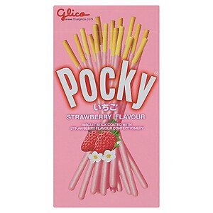 GLICO POCKY STRAWBERRY FLAVOUR BISCUIT STICK 38G