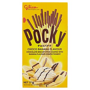 GLICO POCKY CHOCO BANANA FLAVOUR BISCUIT STICK 37G