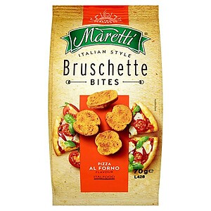 MARETTI ITALIAN STYLE BRUSCHETTE BITES PIZZA AL FORNO FLAVOUR 70GM