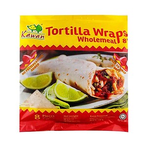 KAWAN TORTILLA WHOLEMEAL WRAPS 8IN, 360GM