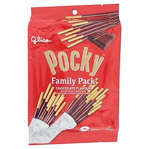 GLICO POCKY CHOCOLATE FLAVOUR BISCUIT FAMILY PACK 176GM