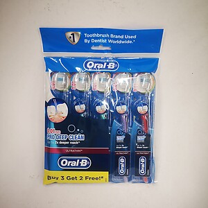 ORAL B ULTRA THIN PRO DEEP CLEAN TOOTH BRUSH BUY 3 FREE 2