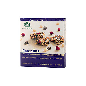 BROOKFARM GULTEN FREE FLORENTINA BAR WITH MACADAMIA & COCONUT, 20G X 6