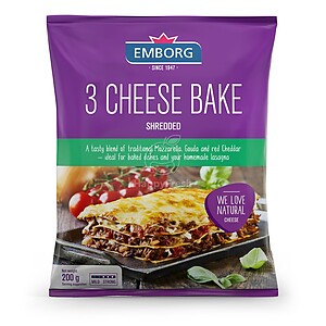 EMBORG SHREDDED 3 CHEESE BAKE 200G