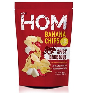 HOM BANANA CHIPS, 45G, S/BBQ