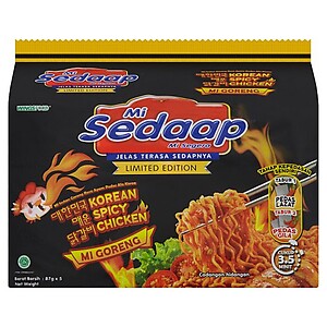 MI SEDAAP FRIED NOODLES KOREAN SPICY 5SX87G