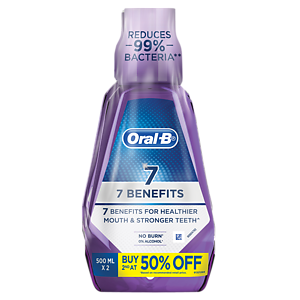 ORAL B MOUTH WASH 7 BENEFIT 2 X 500ML