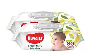 HUGGIES CLEAN CARE BABY WIPES 80S