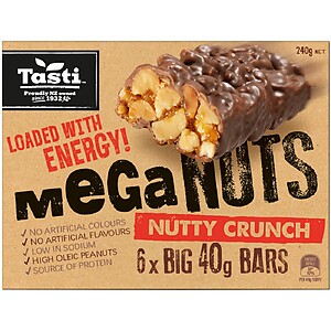 TASTI MEGANUTS NUTTY CRUNCH BAR 6X40G