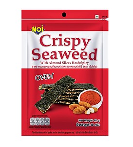 NOI CRISPY SEAWEED WITH ALMOND, 40G, HOT AND SPICY