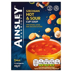 AINSLEY HARRIOTT HOT & SOUR CUP SOUP 3S, 60G