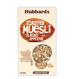 HUBBARDS MUESLI ALMOND & PECAN TOASTED MUESLI, 550G