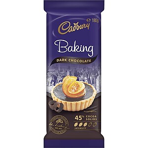 CADBURY DARK BAKING COOKING CHOCOLATE, 180G