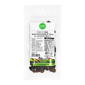 ORGANIC RED SEEDLESS JUMBO RAISIN 100G