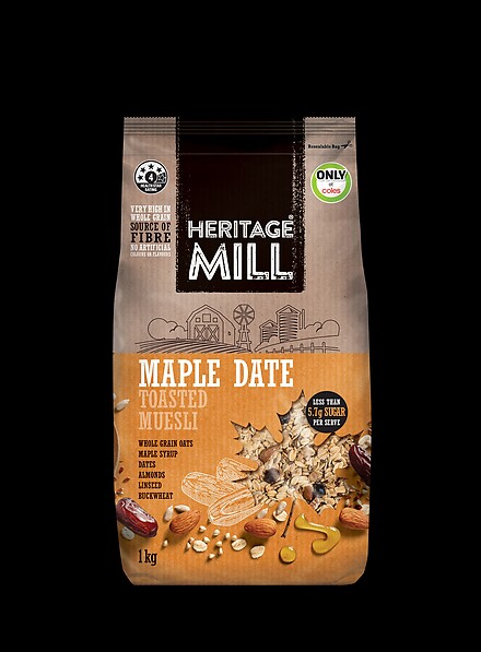 HERITAGE MILL MAPLE DATE MUESLI 1KG