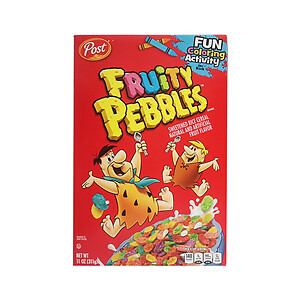 POST FRUITY PEBBLES CEREAL, 110Z