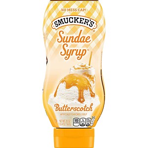 SMUCKER BUTTERSCOTCH SUNDAE SYRUP, 20OZ