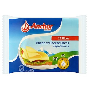 ANCHOR SLICED CHEDDAR CHEESE 200G