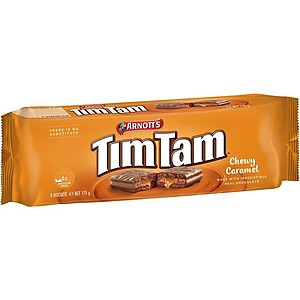 ARNOTT'S TIM TAM CHEWY CARAMEL CHOCOLATE BISCUIT 175G