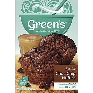 GREENS MOIST CHOC CHIP LOW FAT MUFFIN 330G