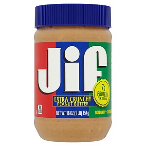 JIF CRUNCHY PEANUT BUTTER, 16OZ