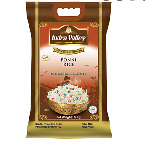 INDRA VALLEY PONNIE Rice 5KG SUPER DULEX PARBOILED