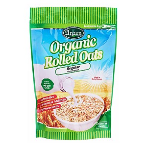 ANZENE ORGANIC ROLLED OATS, 1KG, REGULAR