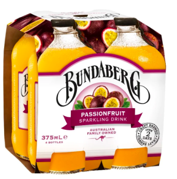 BUNDABERG PASSION FRUIT DRINK 4X375ML