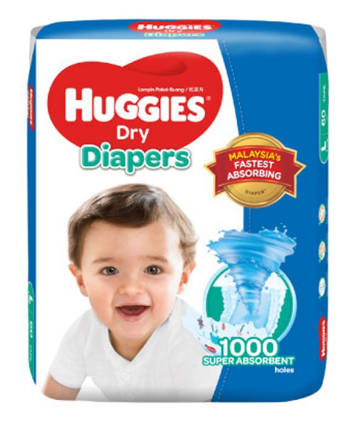 HUGGIES DRY Diapers SUPER JUMBO, L60