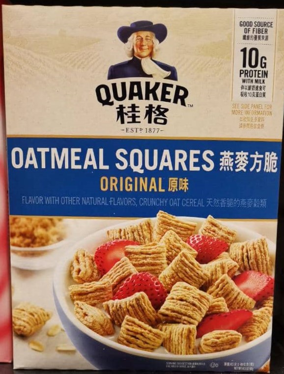 QUAKER OATMEAL SQUARE CEREAL 411G