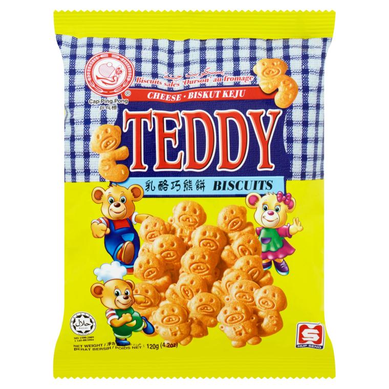 HUP SENG CHEESE TEDDY BISCUIT 120GM