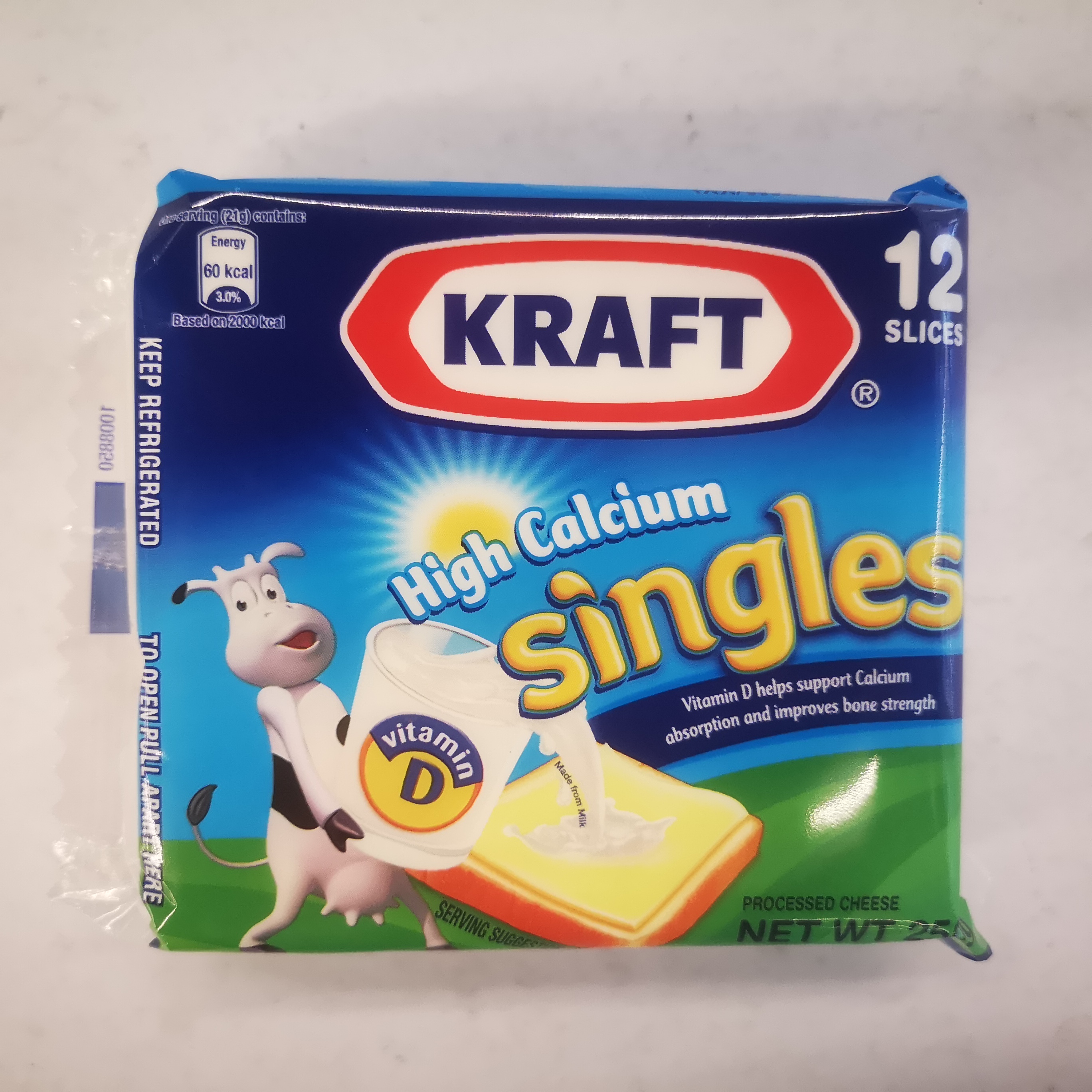 KRAFT SINGLES CHEESE 250GM PLAIN