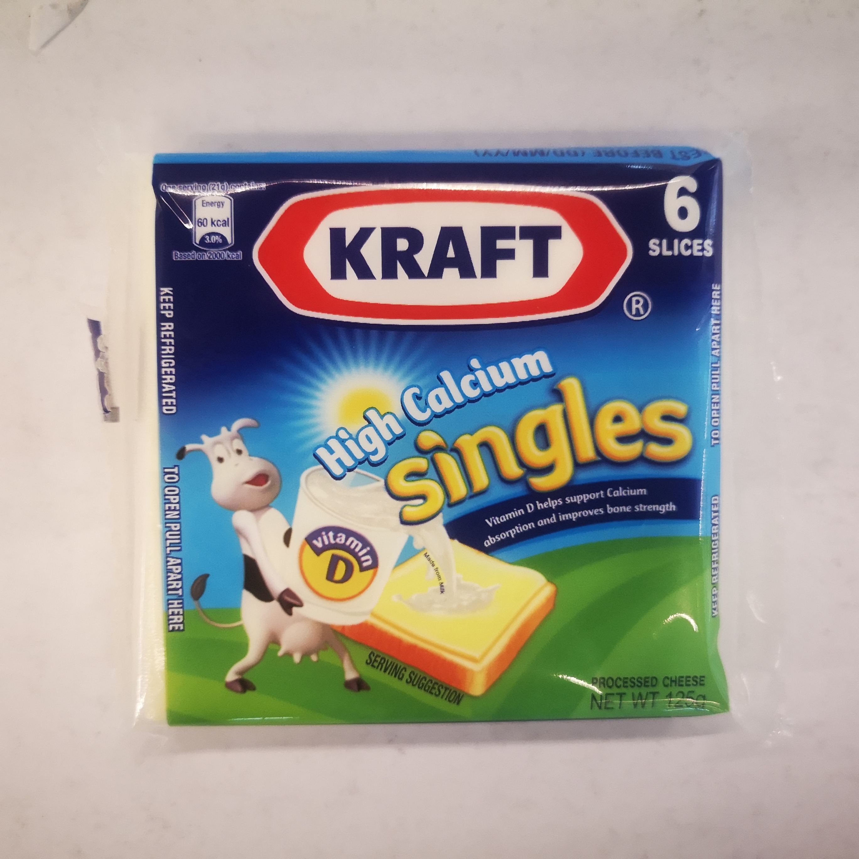 KRAFT HI CALCIUM SINGLES CHEESE 125G