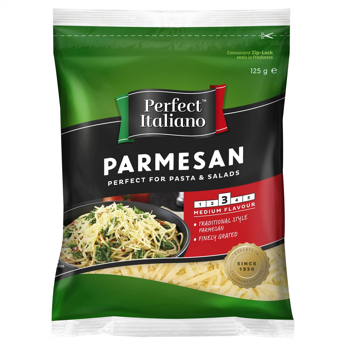 PERFECT ITALIANO SHREDDED PARMESAN 125GM