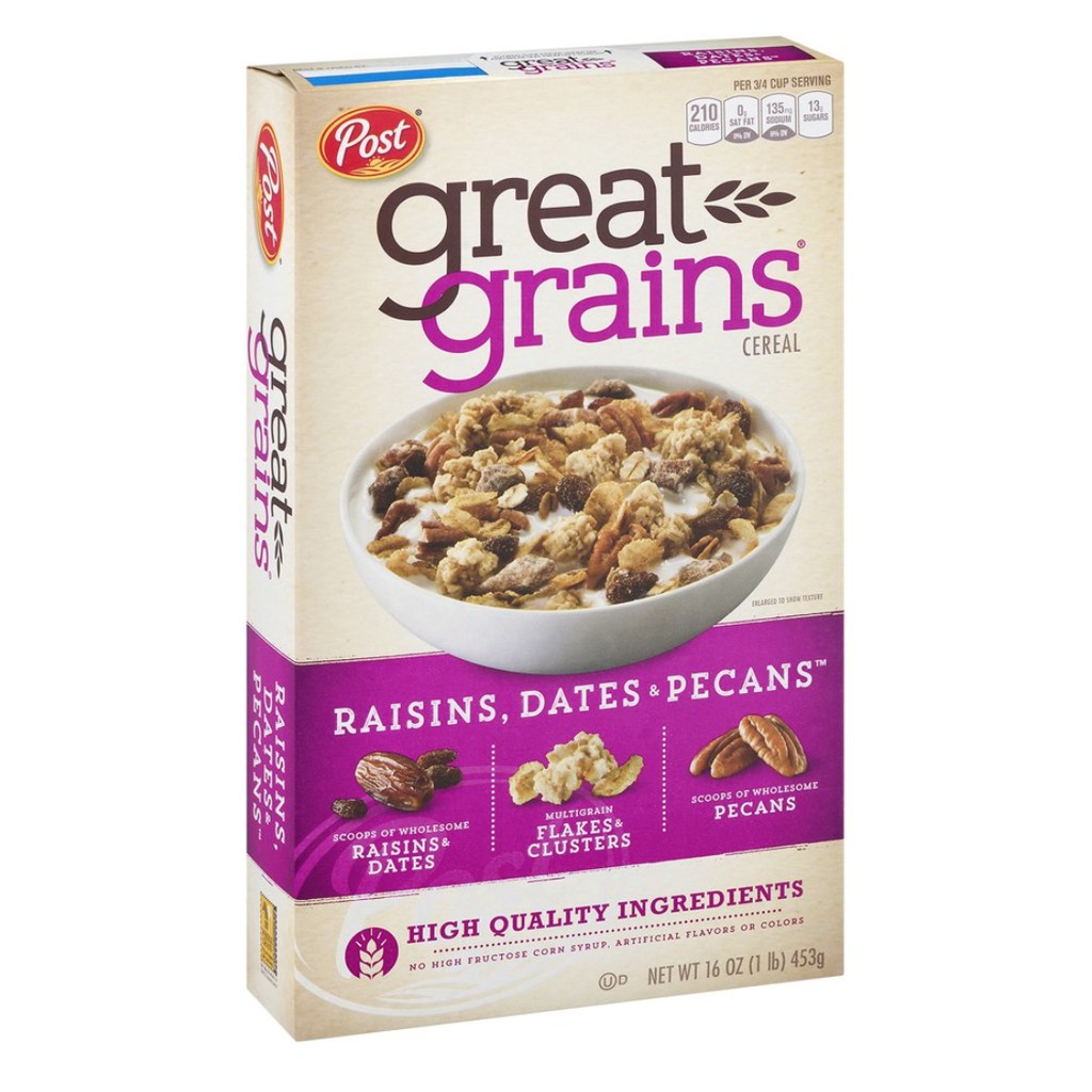 POST GREAT GRAINS RAISINS & DATES & PECANS, 453GM