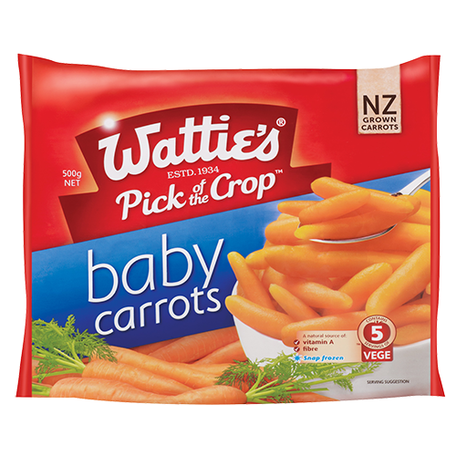 WATTIE'S FROZEN BABY CARROTS 500G