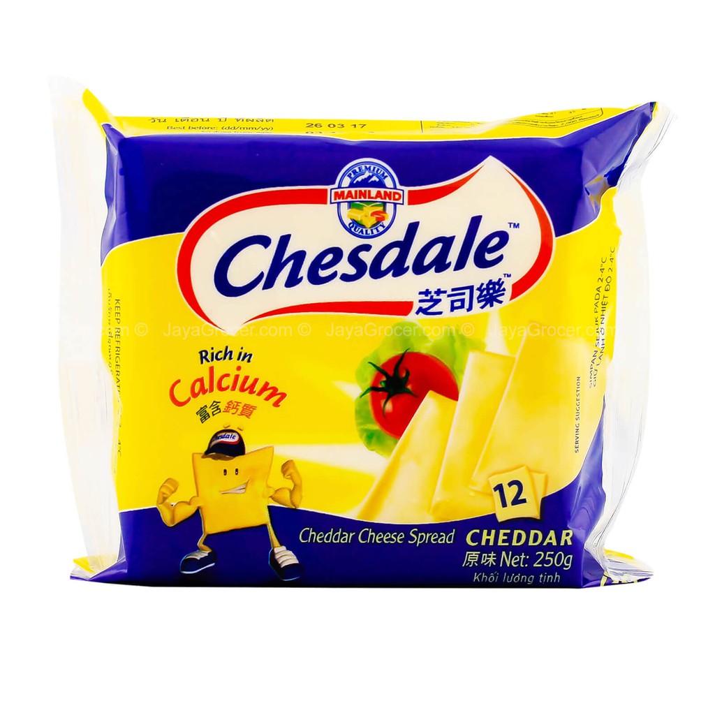 CHESDALE SLICED CHEESE CHEDDAR 250GM