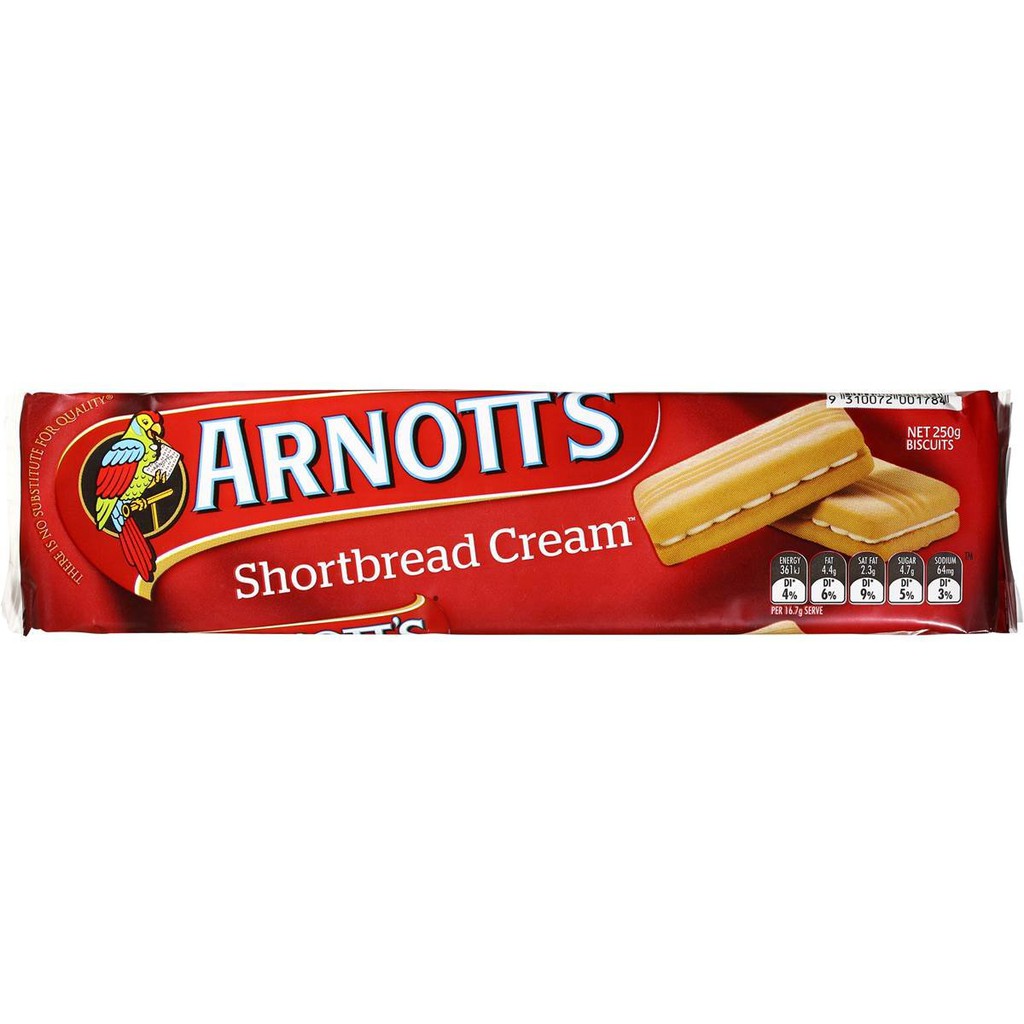 ARNOTT'S SHORTBREAD CREAM BISCUIT 250GM