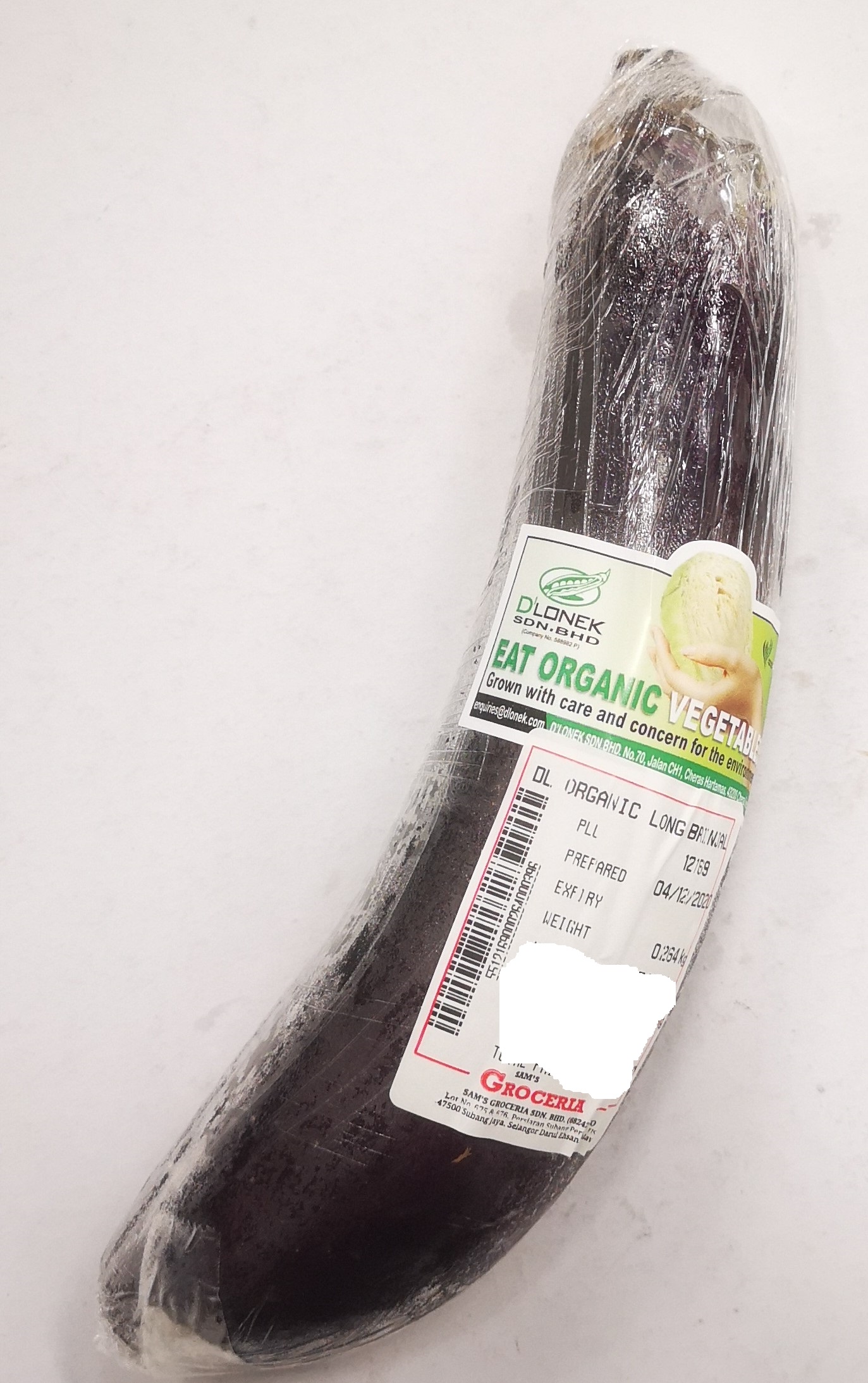 DL ORGANIC LONG BRINJAL (300 - 350 GM)