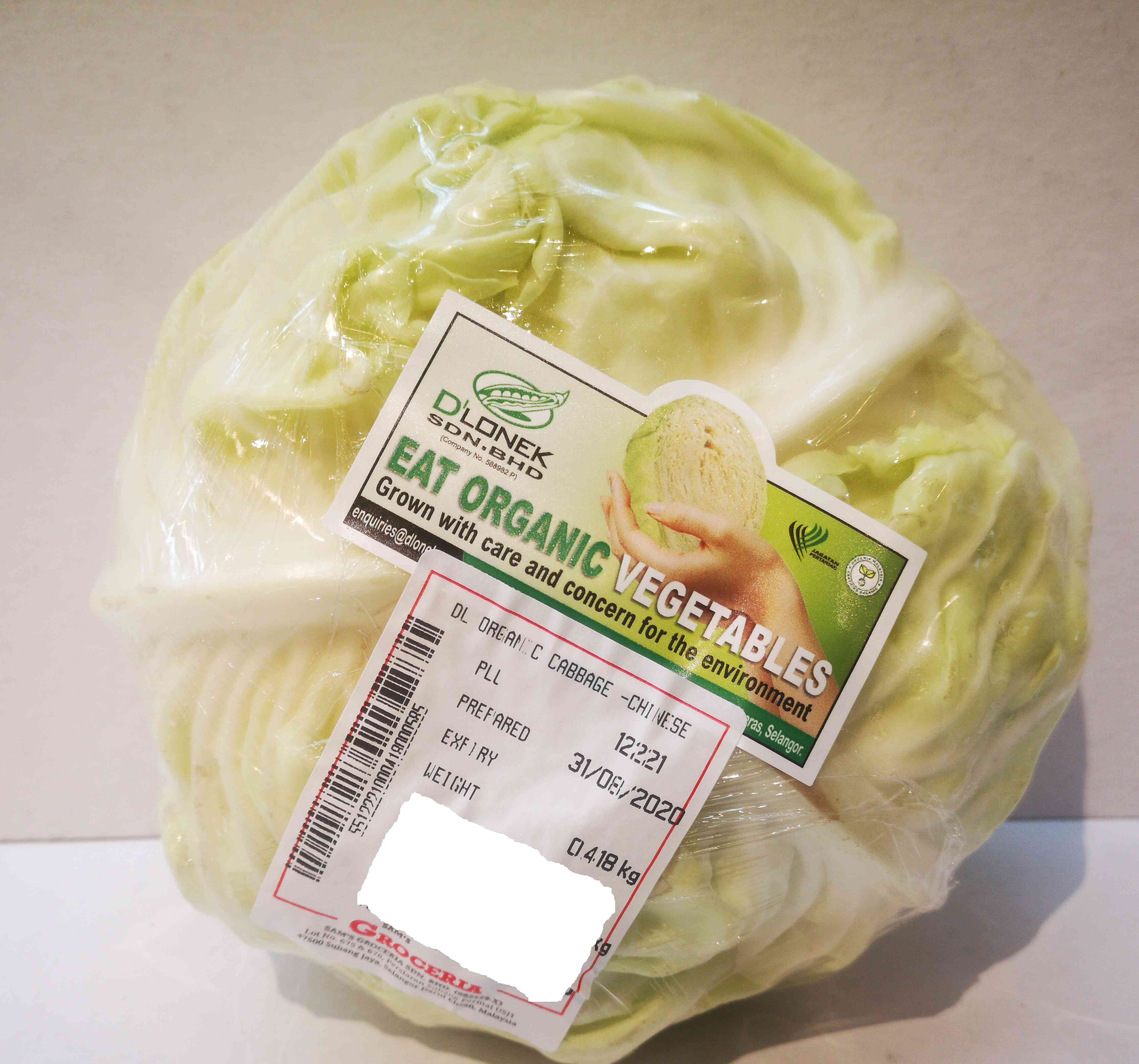 DL ORGANIC CABBAGE -CHINESE (450-500 GM)