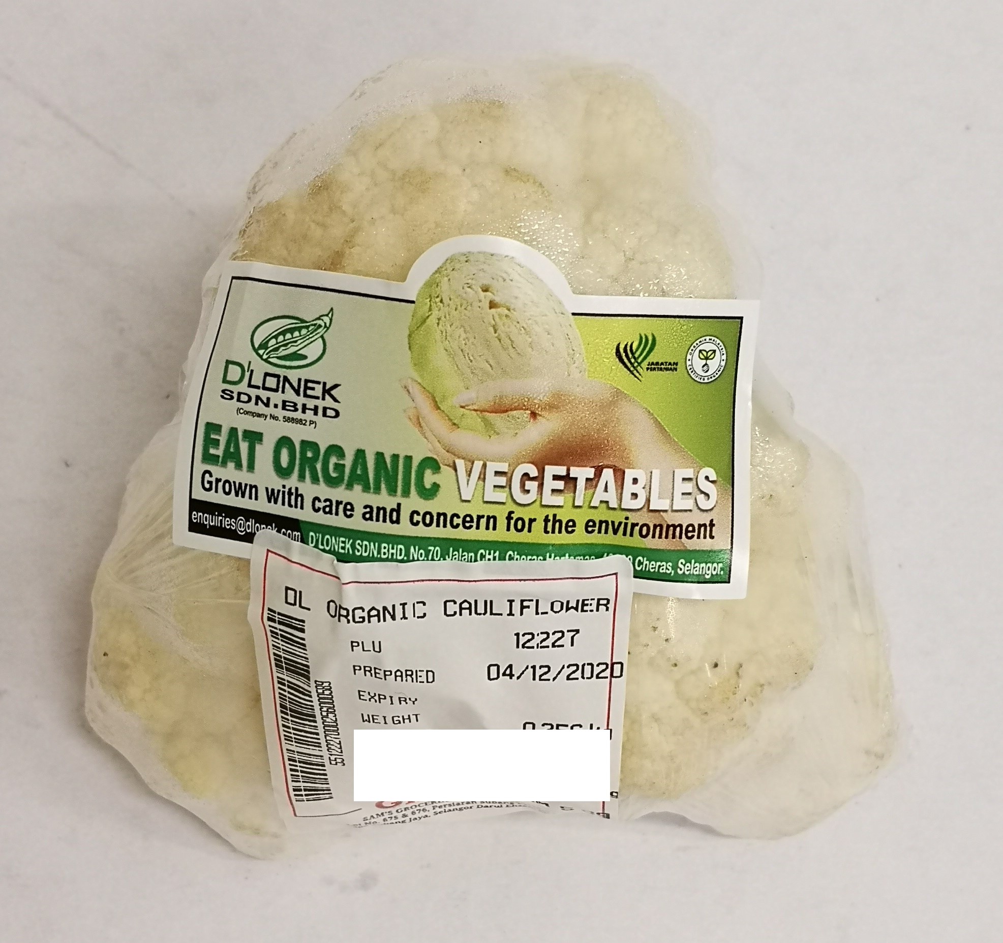 DL ORGANIC CAULIFLOWER (250 - 270 GM)