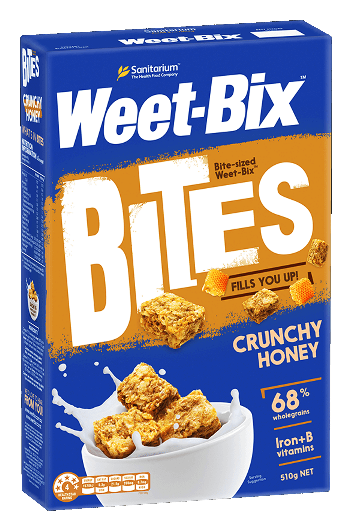 SANITARIUM WEET BIX CRUNCHY HONEY BITES 510GM